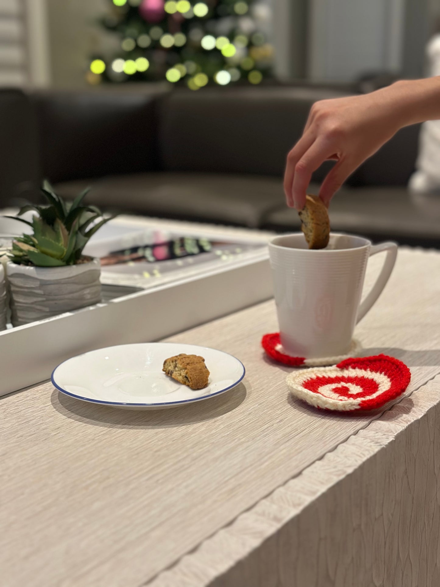 Candy Cane Swirl Coasters (Set of 2)