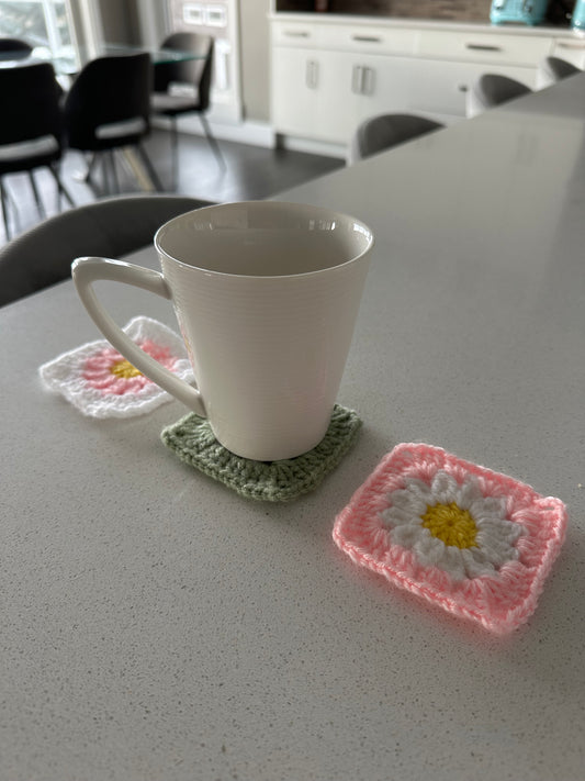 Flower Design Coasters (Set of 3)